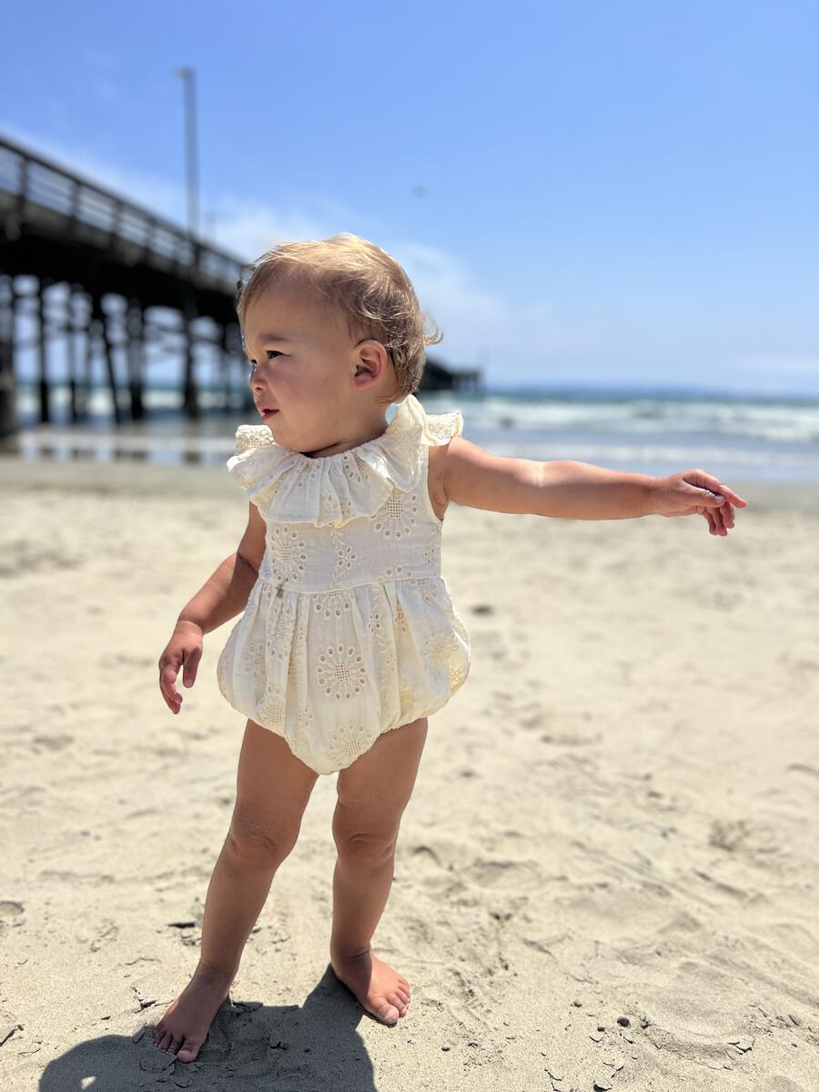 Vignette Maya Bubble Romper - Ivory Eyelet