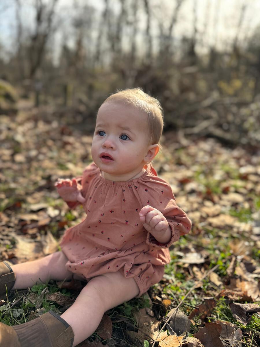 Vignette Daisy Bubble Romper - Pumpkin/Berry Floral