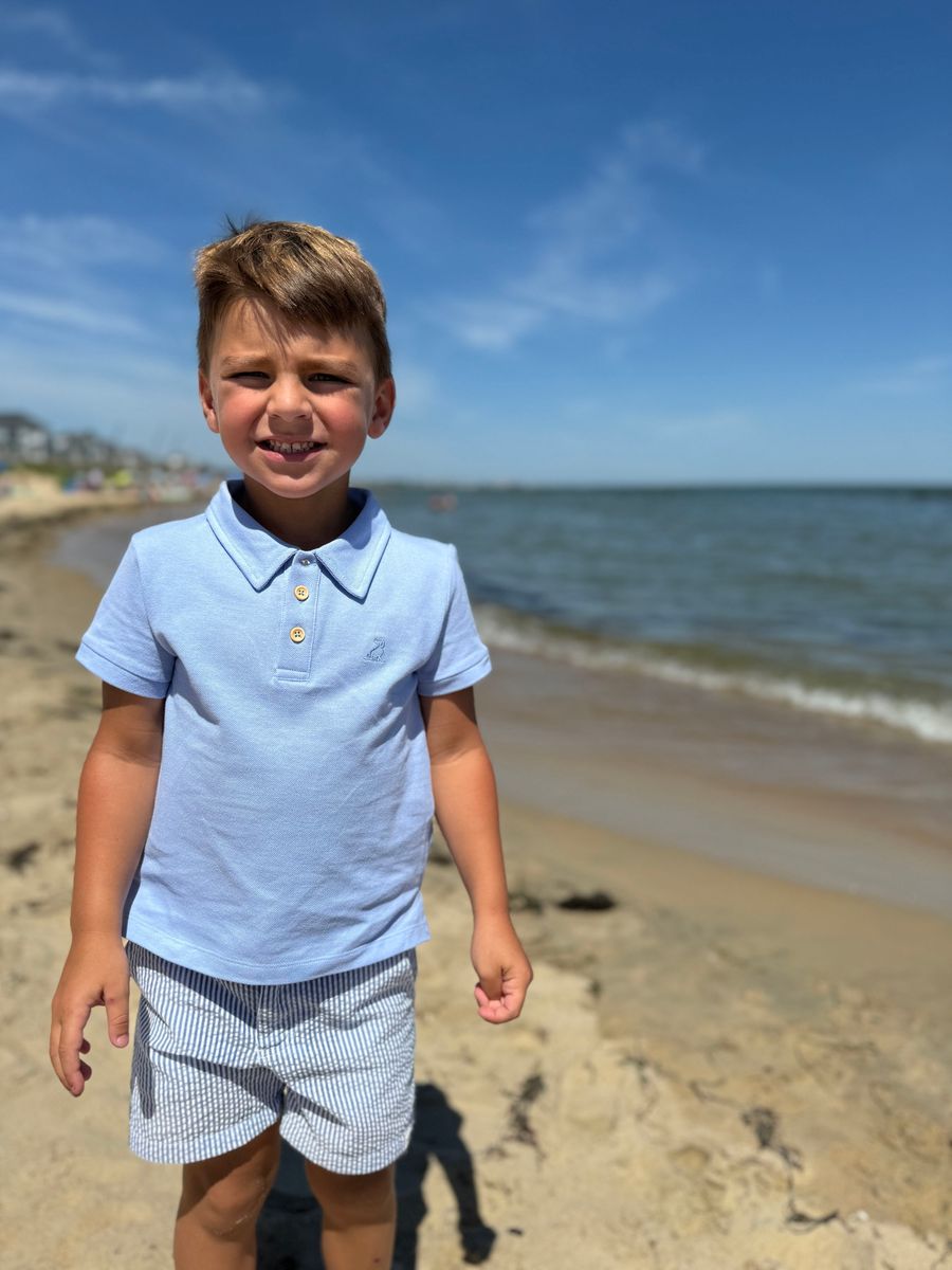 Me & Henry Shipping Pique Polo – Blue