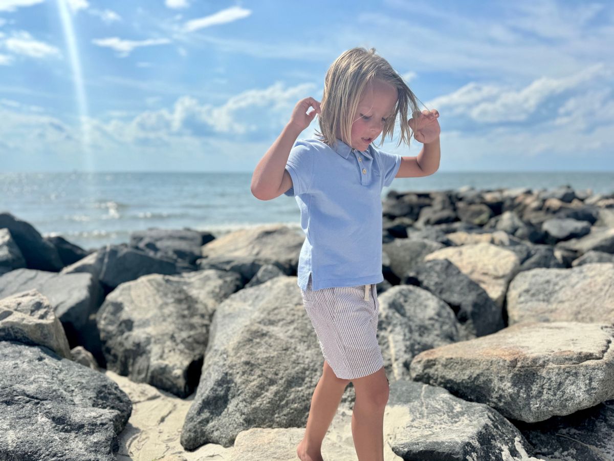 Me & Henry Shipping Pique Polo – Blue