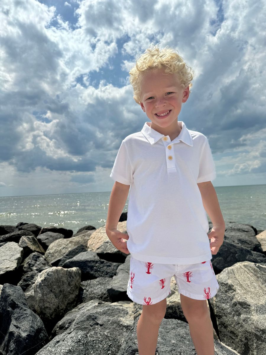 Me & Henry Shipping Pique Polo – White