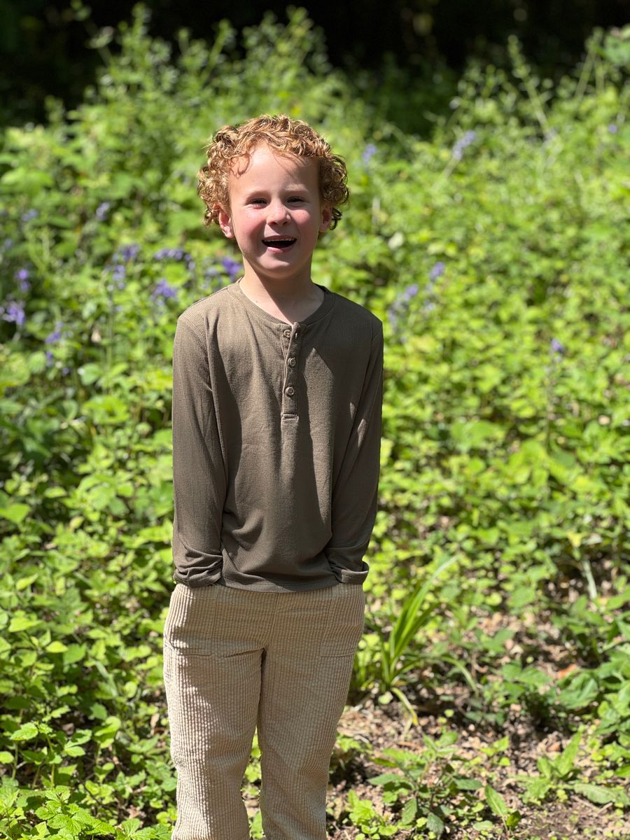 me and henry, 100% cotton, long sleeve, green, henley, tshirt, ribbed, fall