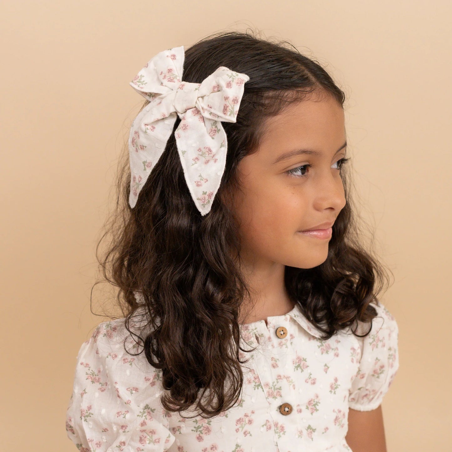 Makemake Organics Organic Hair Bow Clip - English Roses Onesize