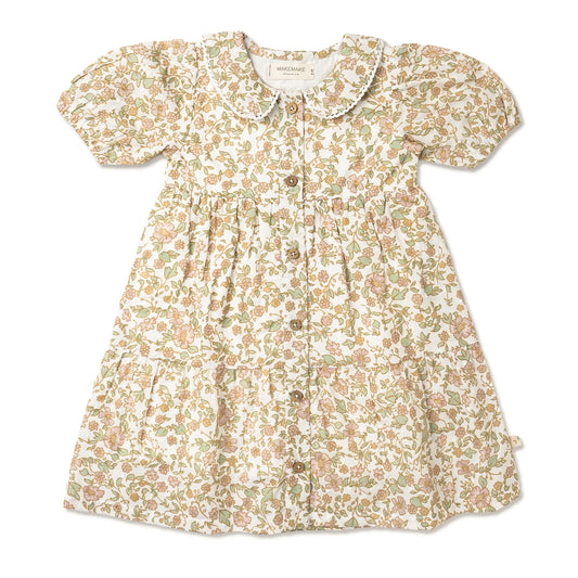 makemake, tuscan, floral, mauve, sage, easter dress, spring, button front, collar