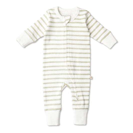 makemake, sage, striped, zipper, pajamas