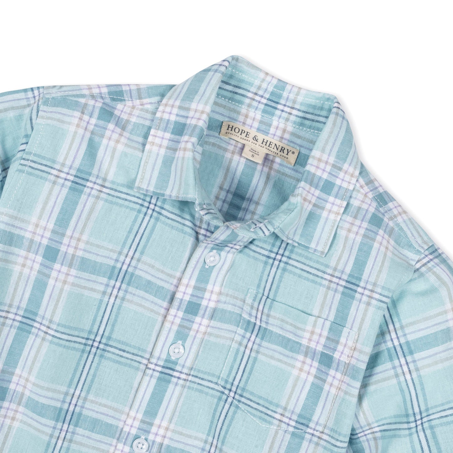 hope and henry, easter, blue plaid, spring, long sleeve, button up, shirt