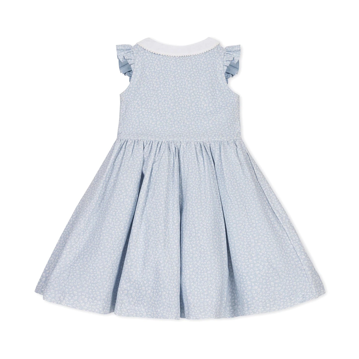 Hope & Henry Linen Dress w/Peter Pan Collar - Blue Ditsy Floral