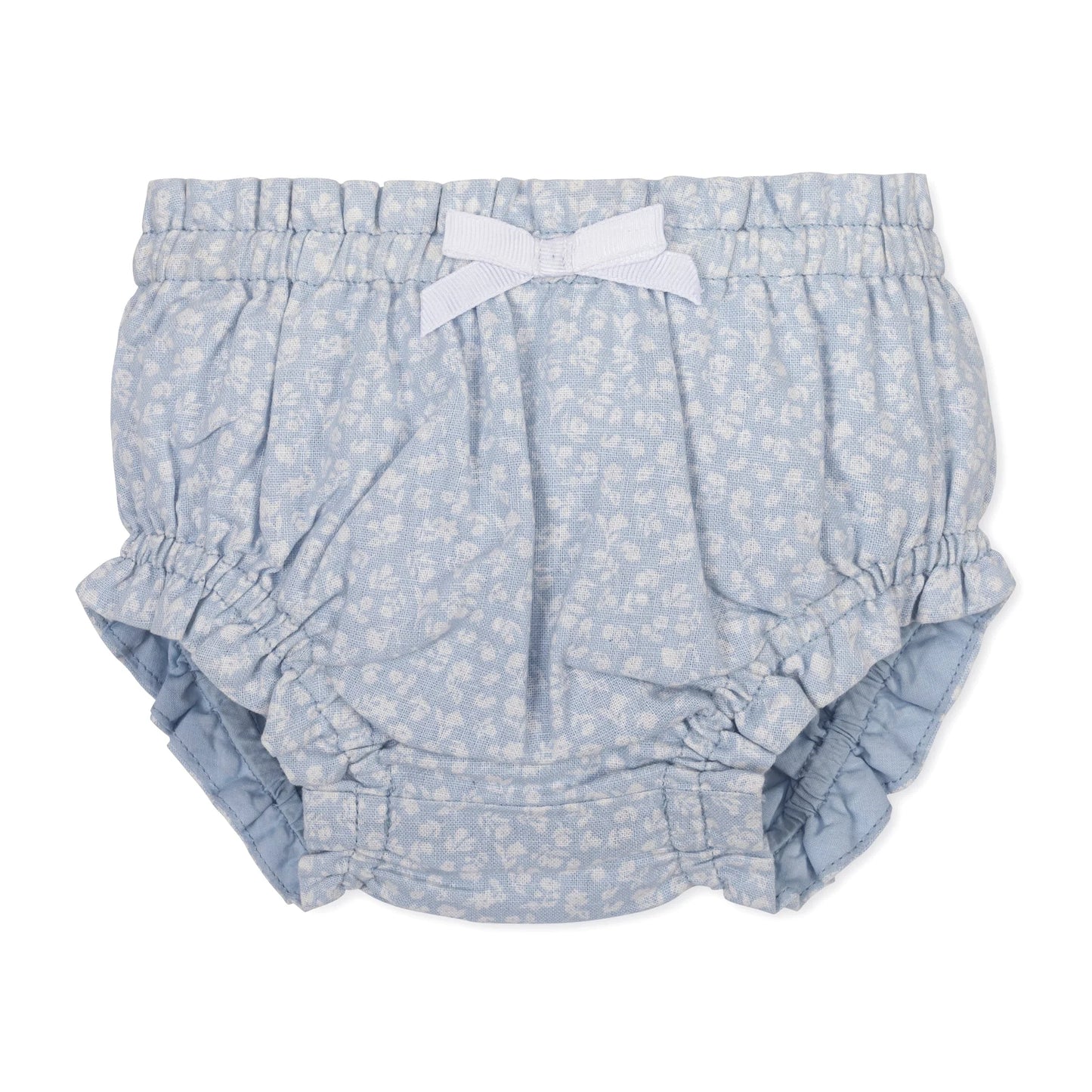 Hope & Henry Linen Smocked Puff Sleeve Dress - Blue Ditsy Floral