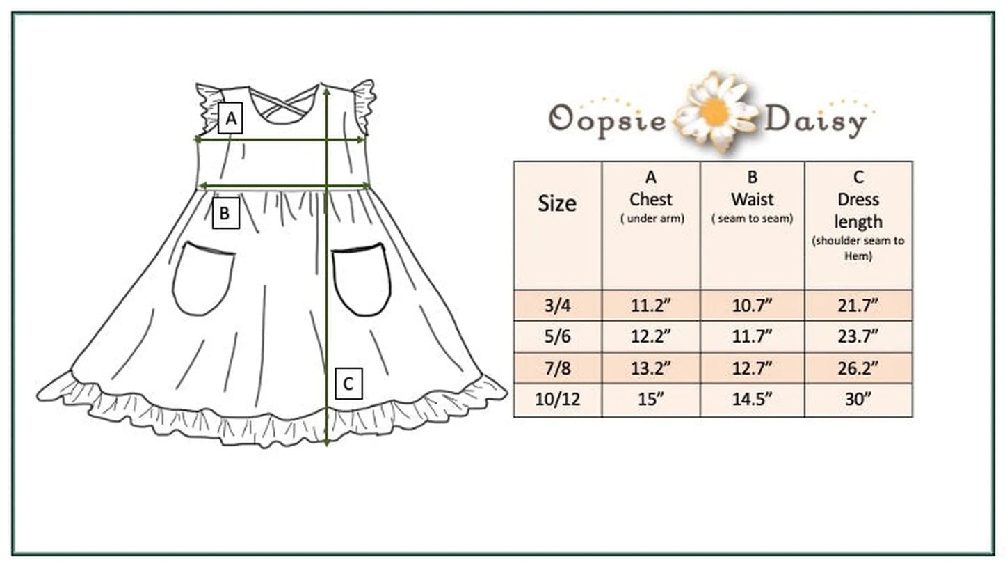 Oopsie Daisy Girl's Pink Check & Blue Floral Pocket Twirl Summer Dress