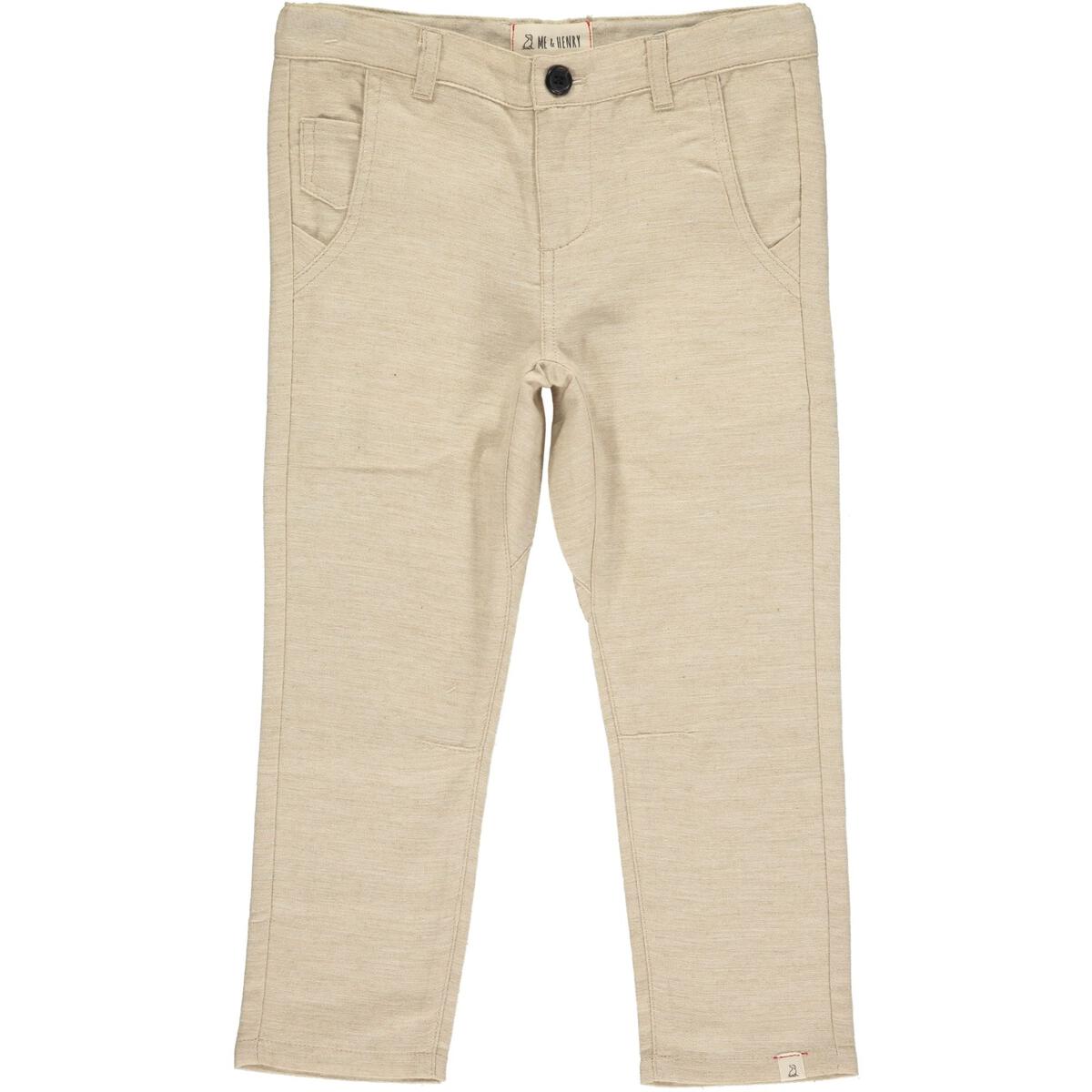 me and Henry, soft, cotton, beige, pants, tan, khakis, linen, lightweight, dress pants, spring, summer, little boy, toddler, baby, straight leg, tapered leg