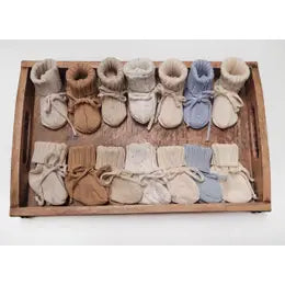 Mali Wear Baby Knit Cotton Booties - Oregano