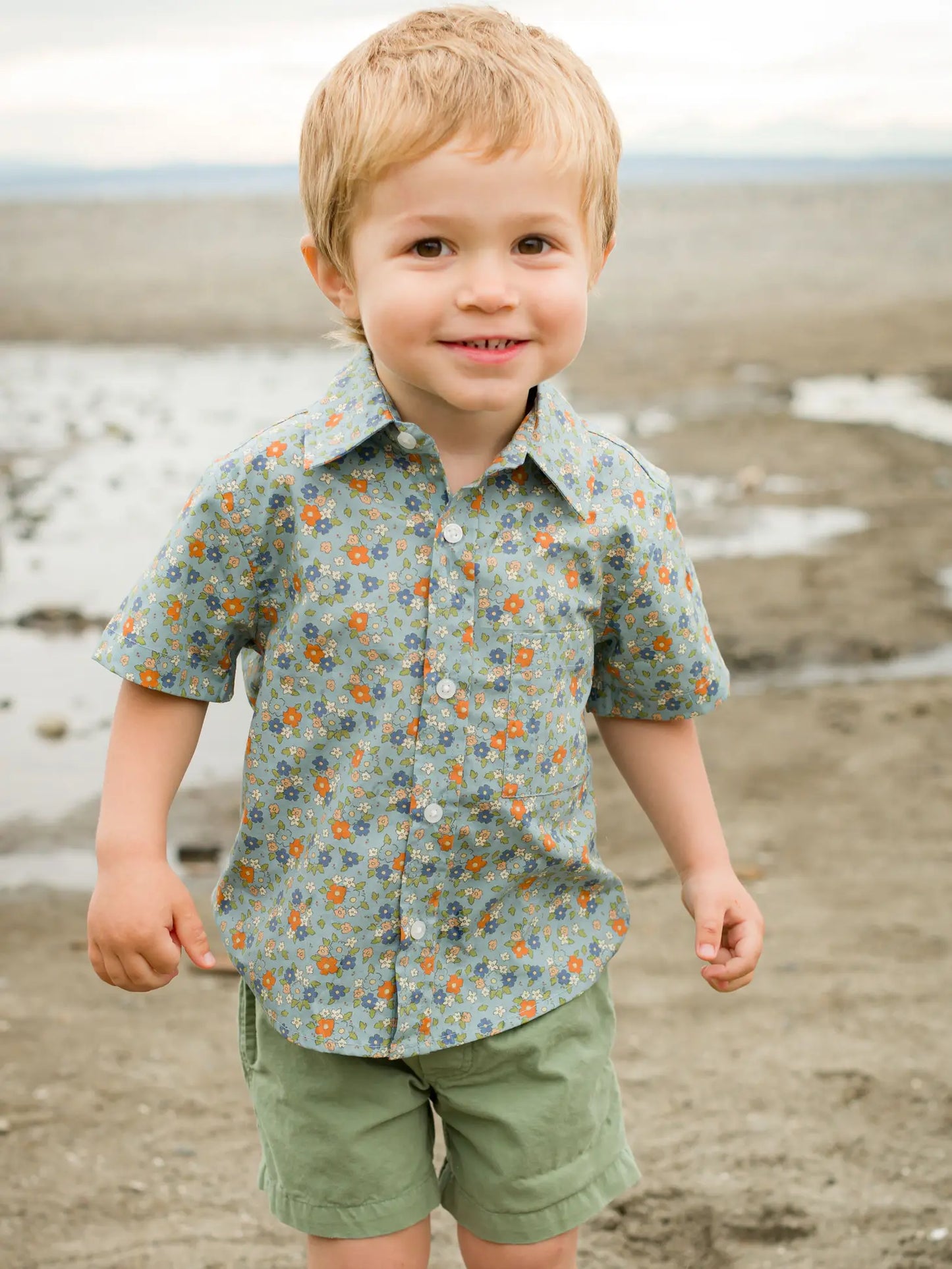 Beet World Collar Shirt - Cottage Floral