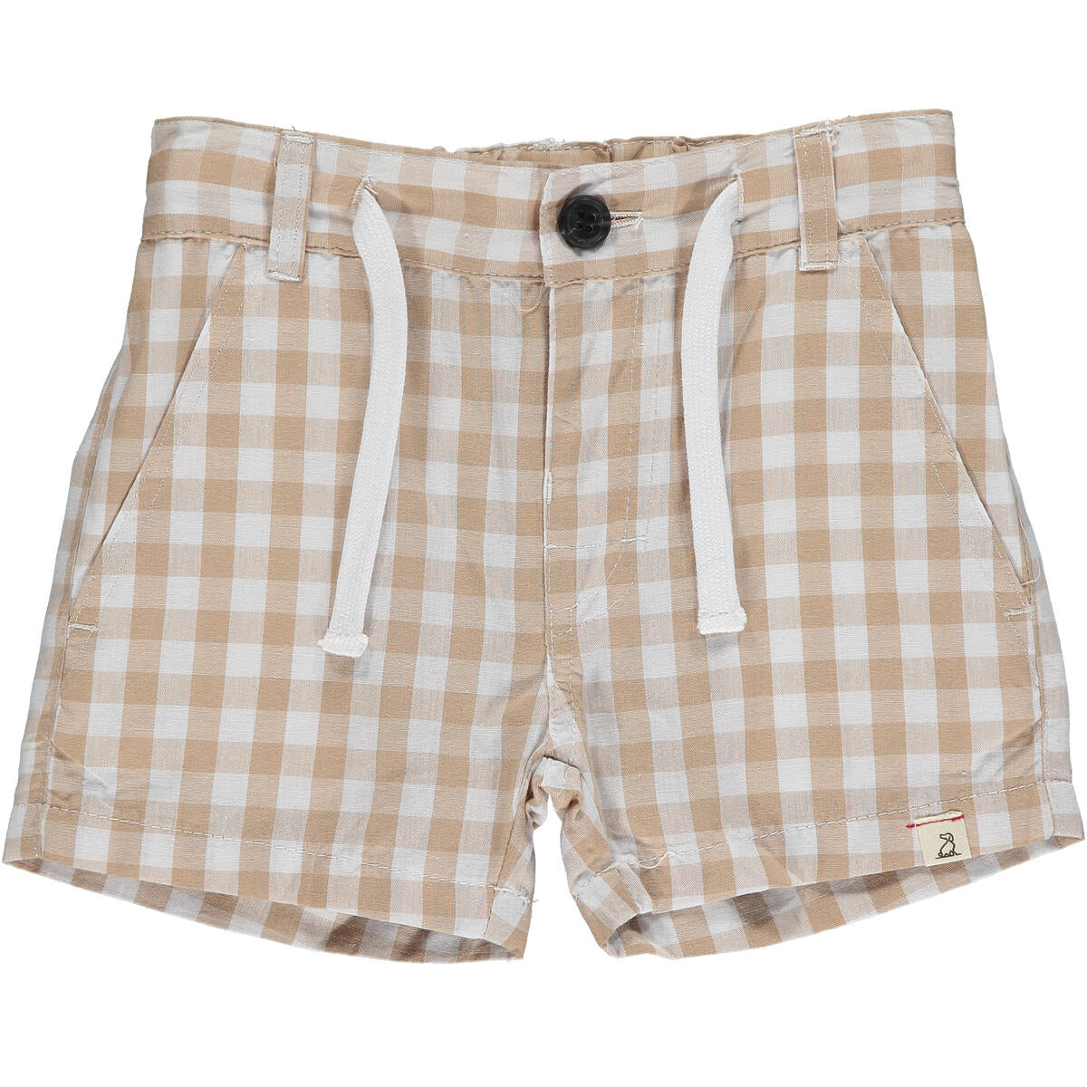 me and Henry, crew, beige, plaid shorts, little boy, toddler, baby boy, neutral, tan and white,