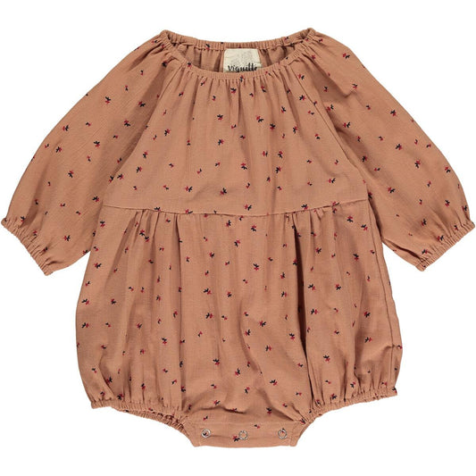 vignette, girl, cotton bubble, romper, long sleeve, pumpkin, fall, floral