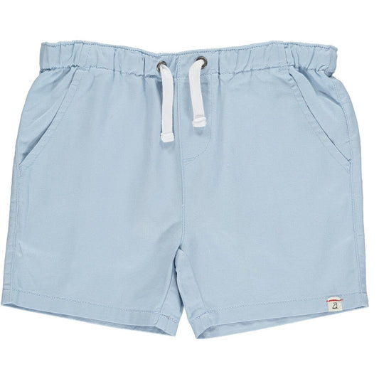 me and Henry blue twill shorts, little boy, toddler, light blue, elastic waist, dressy
