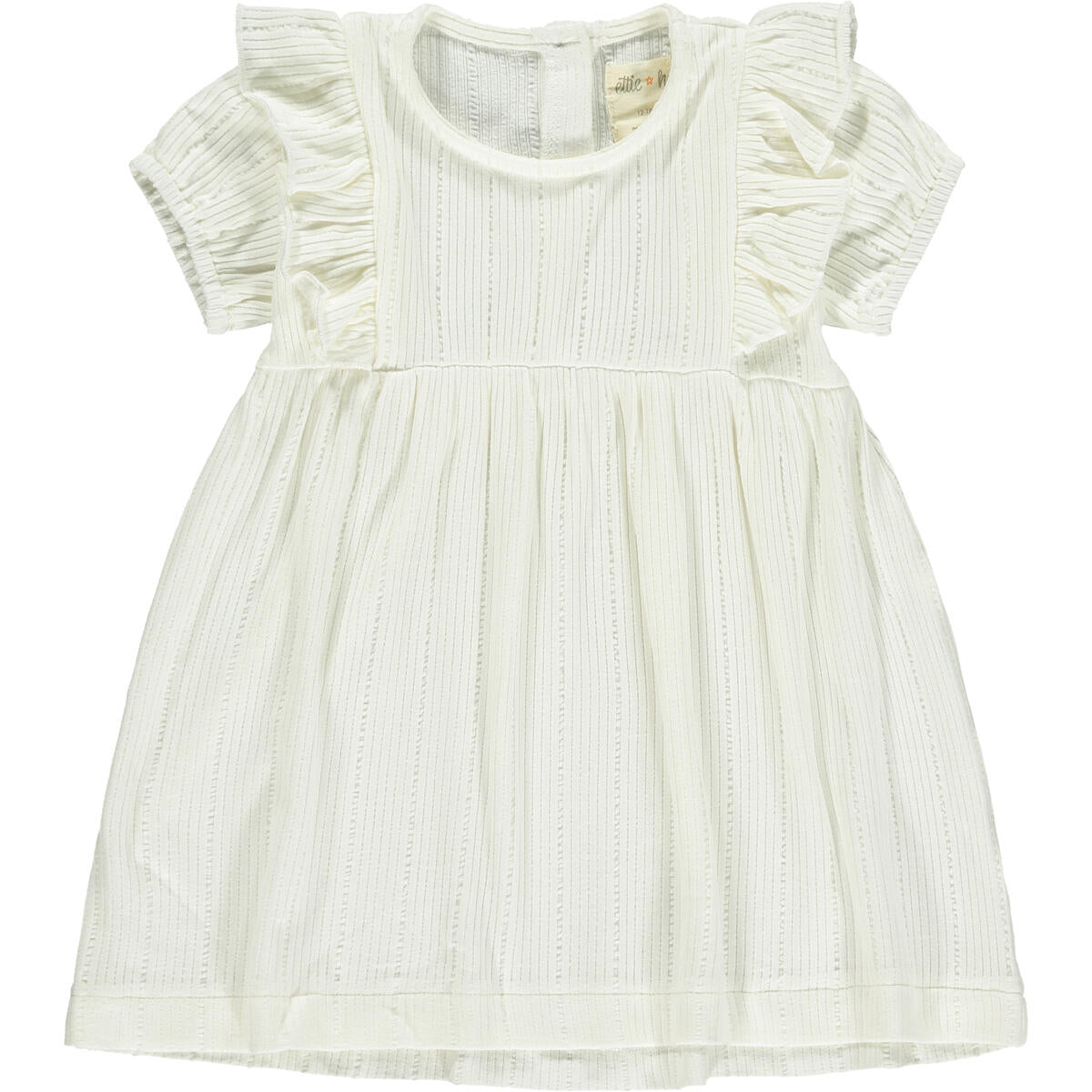 Ettie and H, kitty, white, dress, short sleeves, ruffles, soft cotton, little girl, baby girl, neutral , short sleeve , dressy, cotton comfort