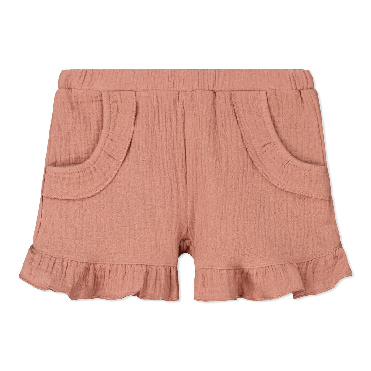 Ettie and h Lyra shorts pink, paprika, dressy shorts, little girl, baby girl, ruffles, pink, mauve, red