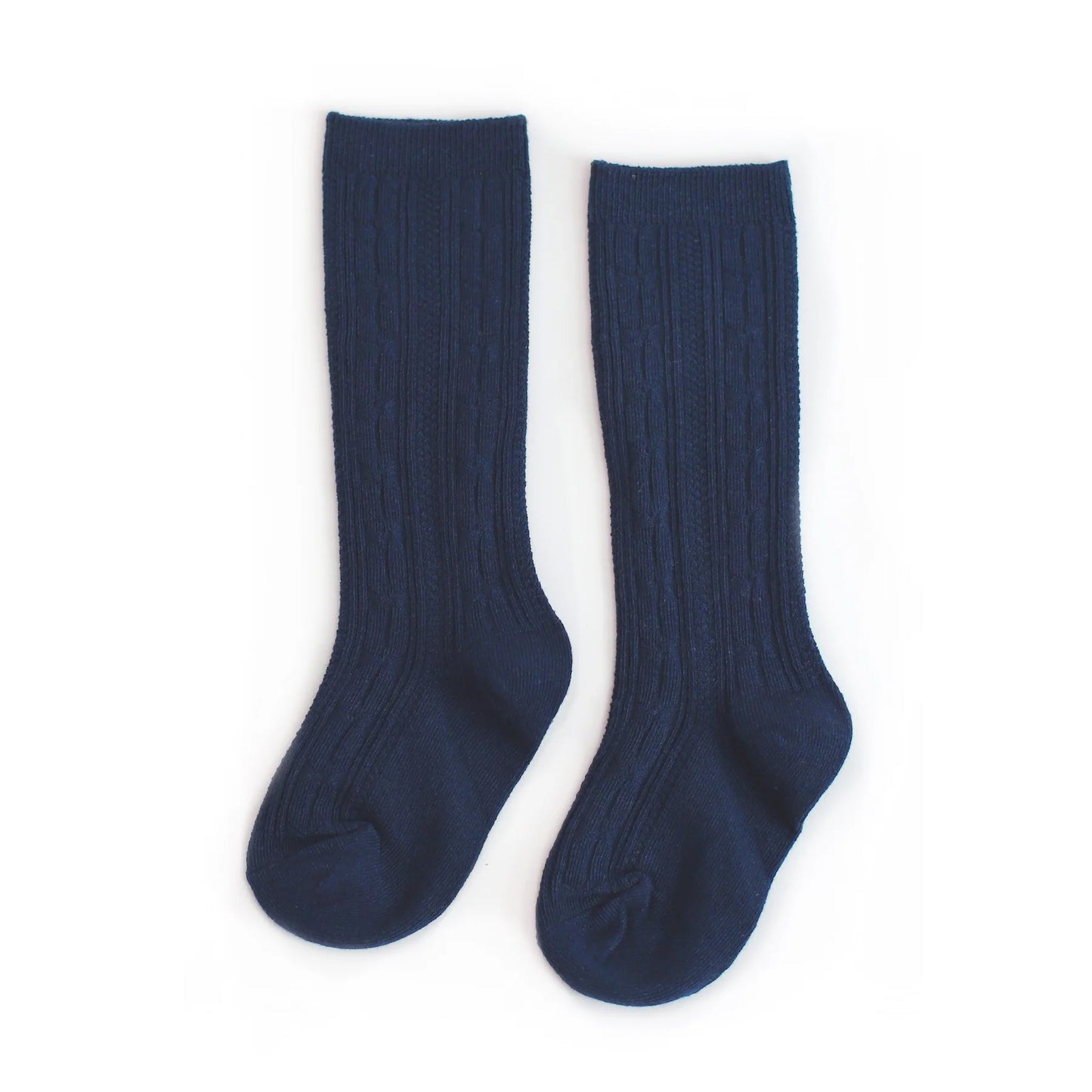 little stocking co, navy, cable socks, knee high