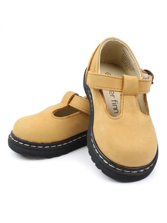 Piper finn natural leather lug sole Mary Jane Tan buckle