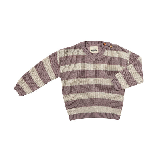 lavendar, beige, striped sweater, button crew neck long sleeve sweater, girls, toddler, fall, winter