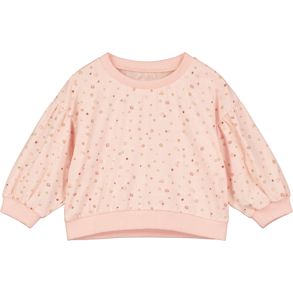 Ettie and H Terry pink polkadot sweatshirt , little girl, toddler, baby, cotton, lightweight, sweats