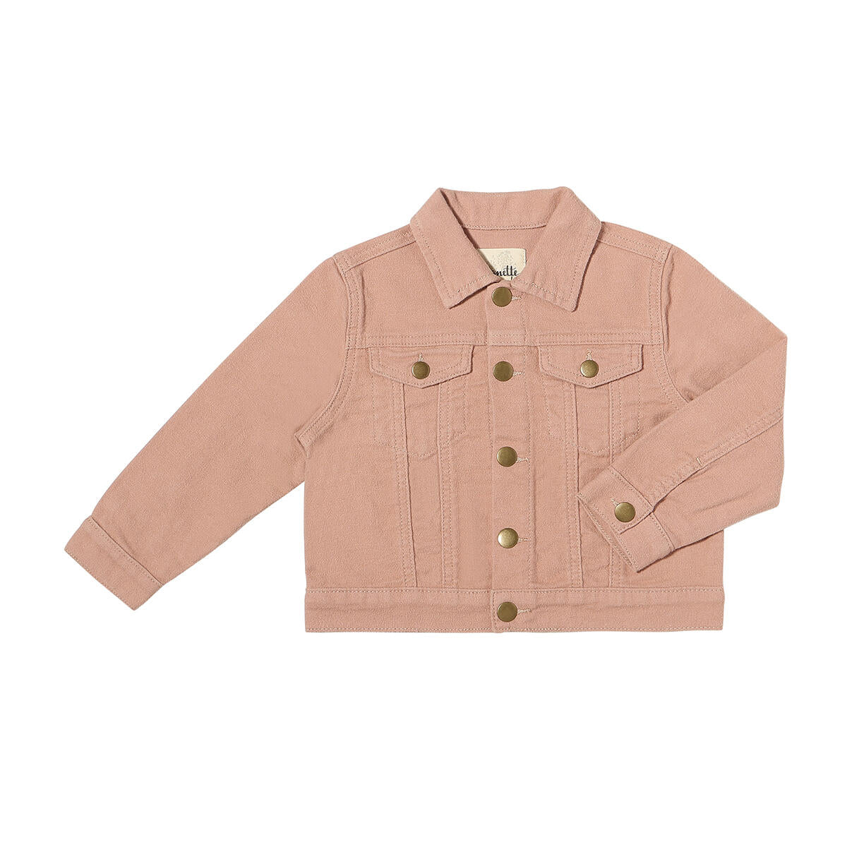 vignette, pink, blush, denim, jacket