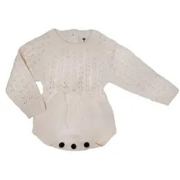 Mali Wear Zoya Cotton Sweater Romper - Cream
