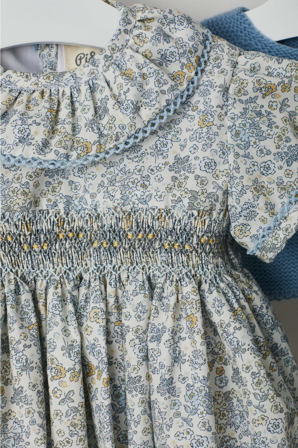 Pi&Pa Baby Punto Smocked Romper “Atlantico”