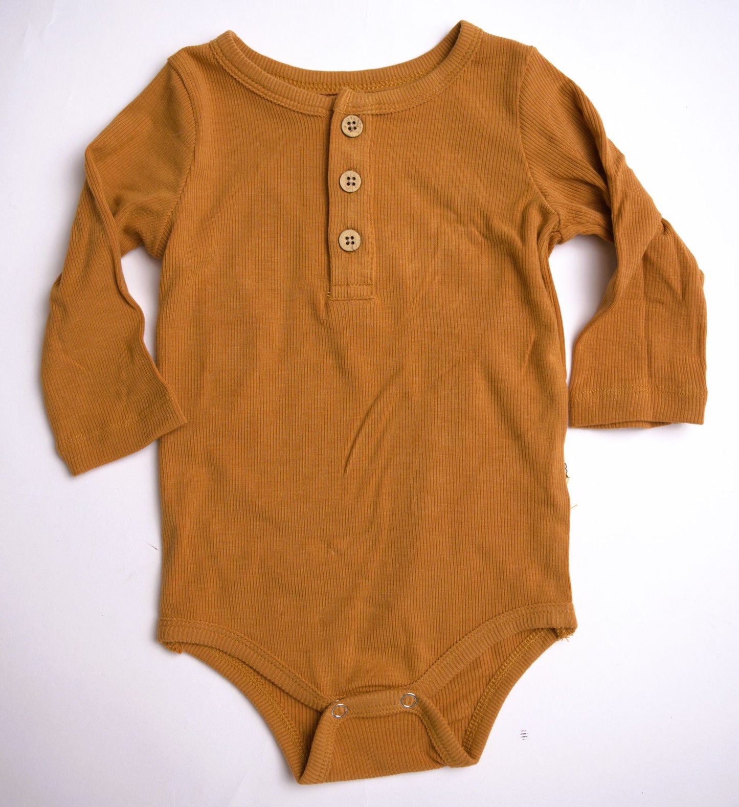 me and henry, long sleeve, onesie, henley, ribbed, burnt orange, fall
