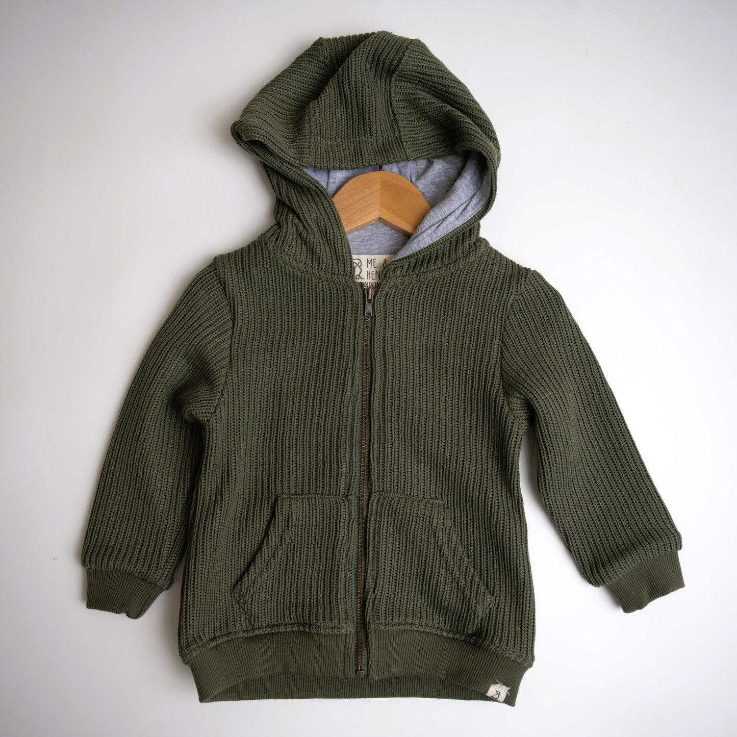 me and henry, knit, hoodie, green, sage, hooded, sweatshirt, fall, outerwear