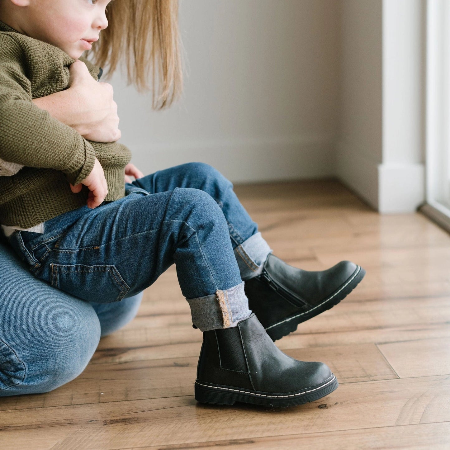 piper finn black luge boots leather boots zipper boots boy girl booties