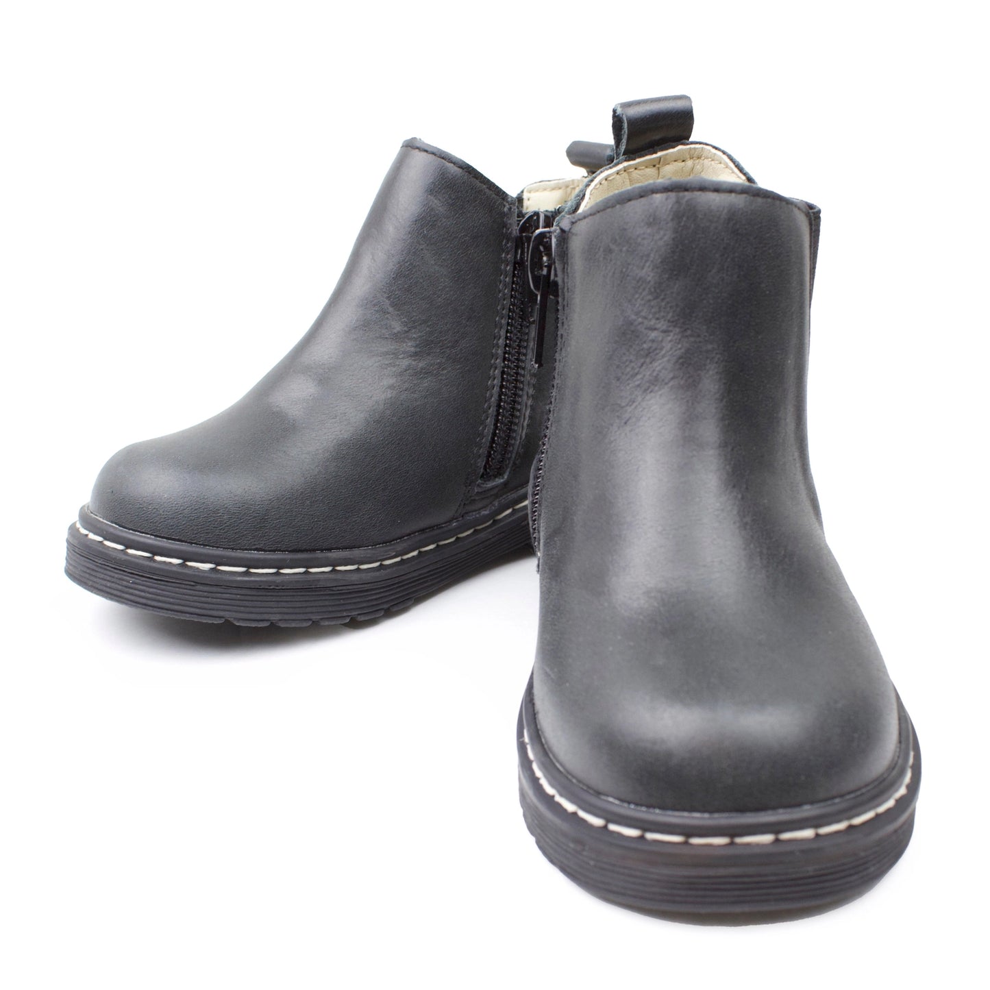 piper finn black luge boots leather boots zipper boots boy girl booties