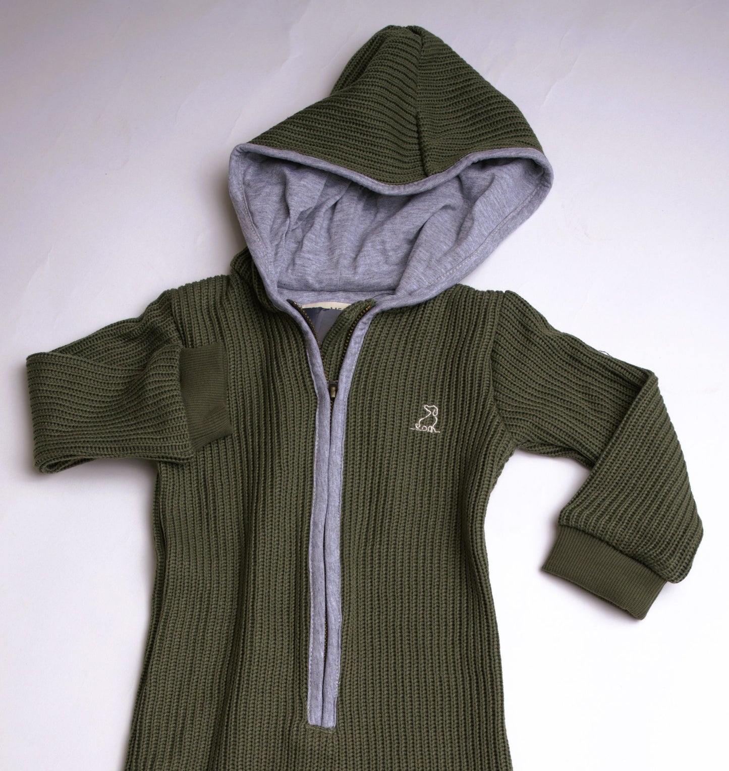 Me & Henry Blaine Hooded Knit Romper – Green