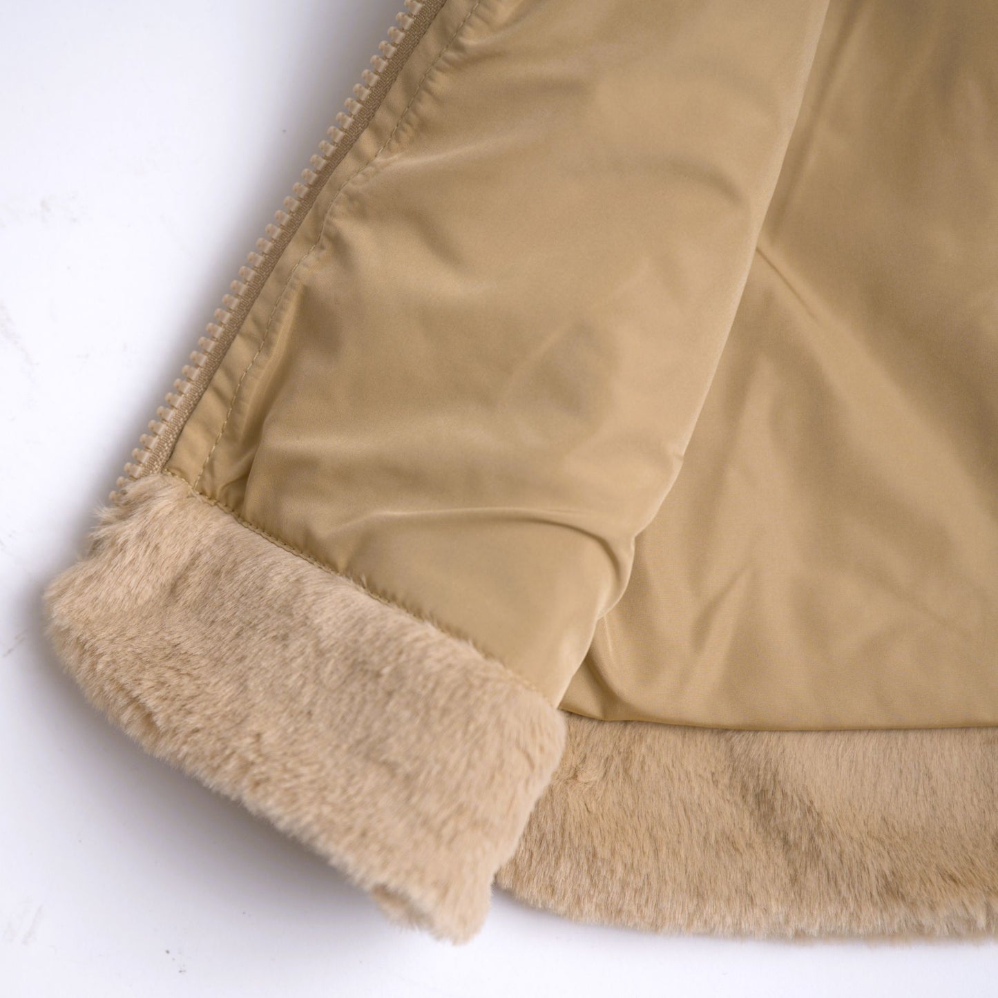 babysprouts fur vest beige tan zipper collar