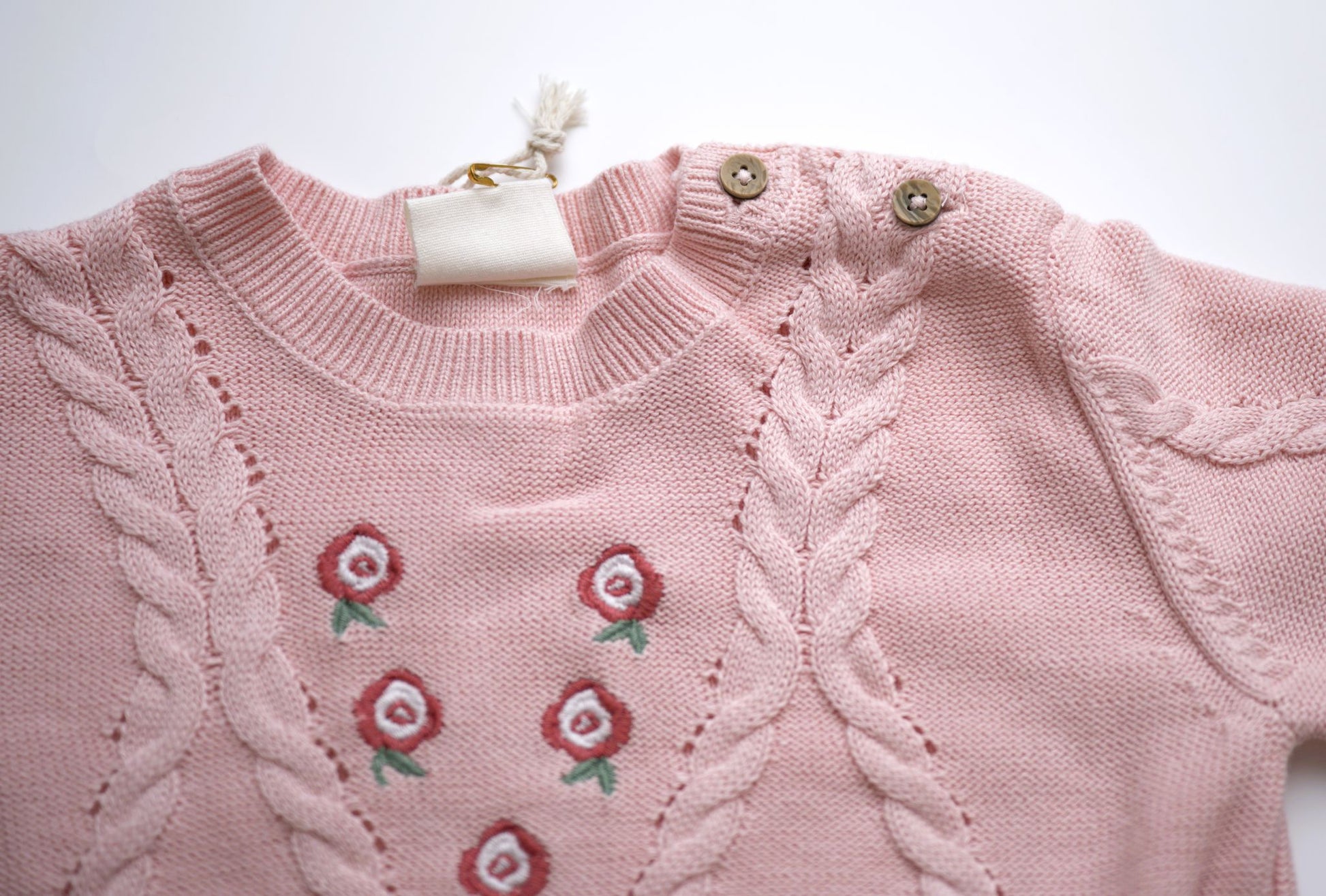 viverano, pink floral sweater for the baby girls, fall, valentine