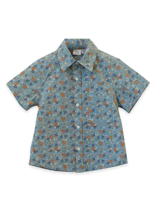 Beet World Collar Shirt - Cottage Floral