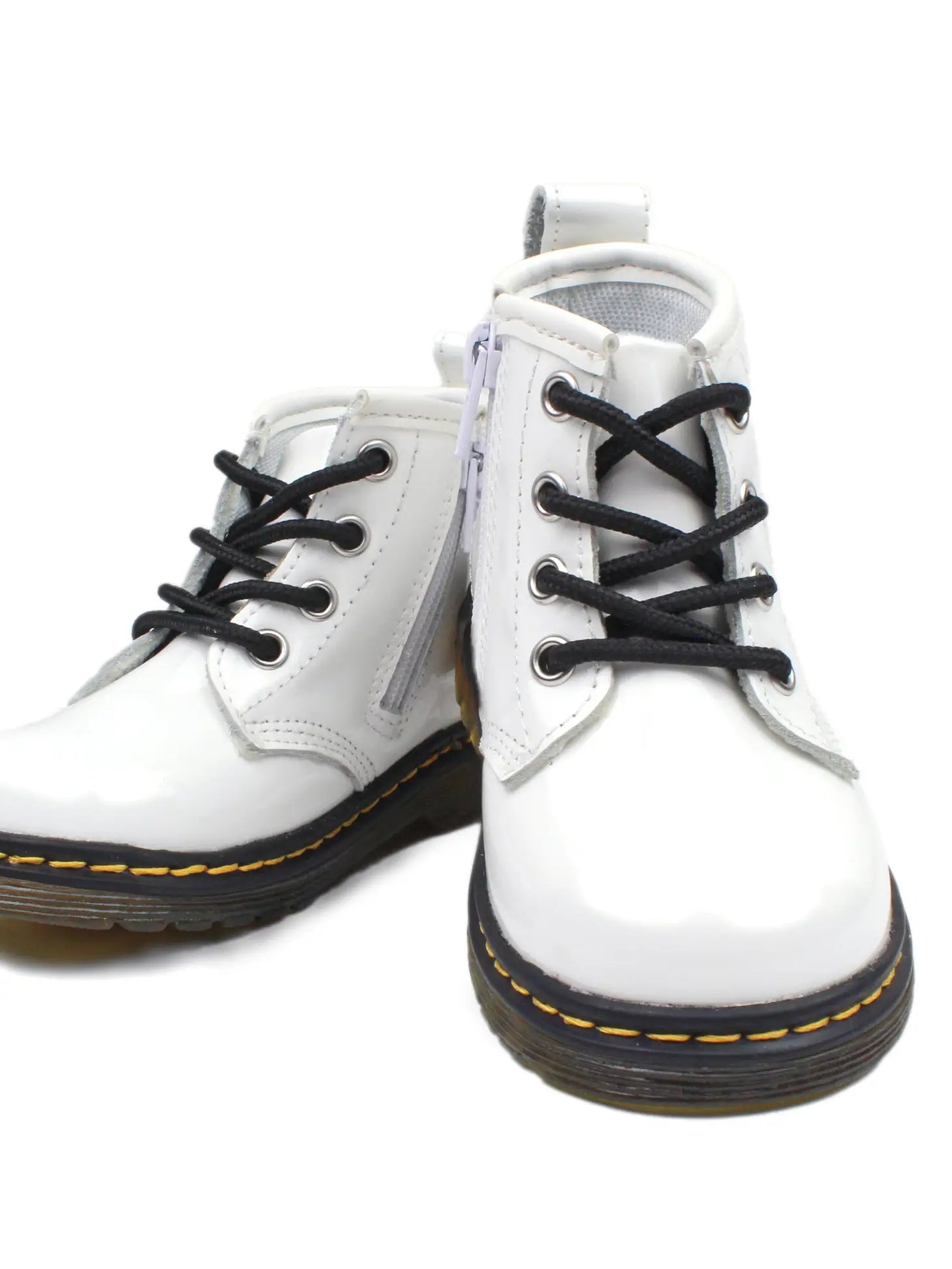 piper finn combat boots white zipper side