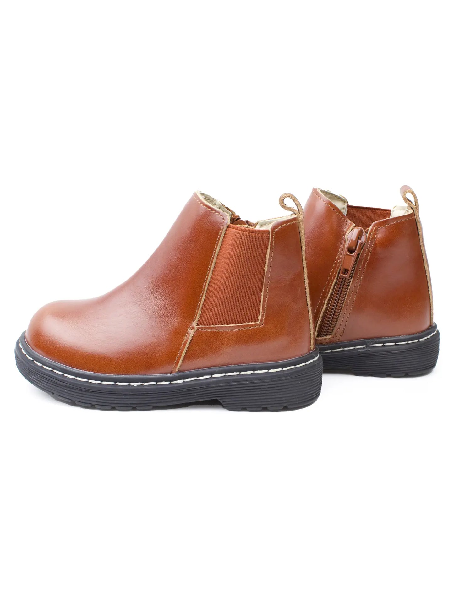 Piper finn, cognac, chelsea, booties, boots, toddler, leather, zipper