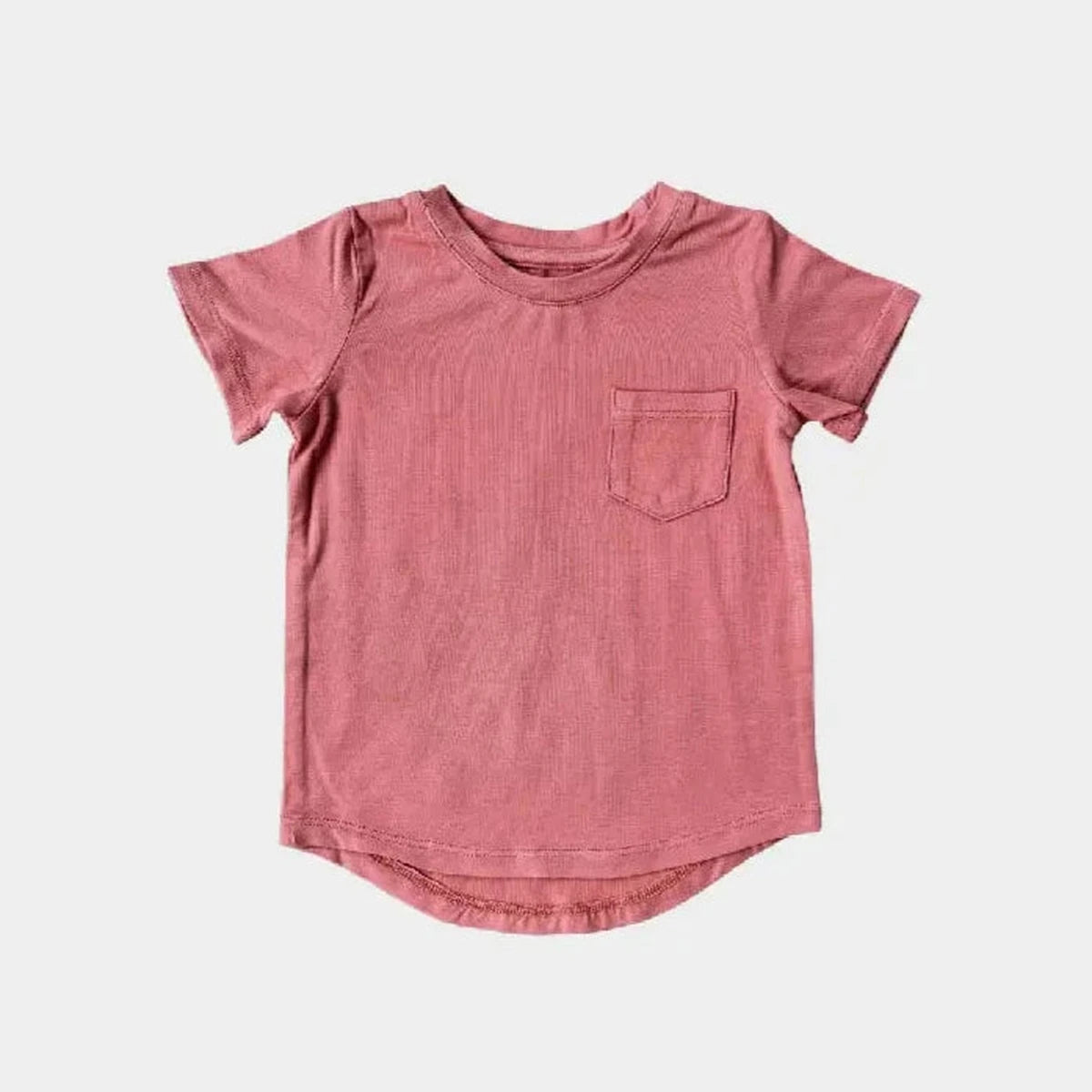 baby sprouts dark rose pocked tee bamboo cotton dark pink