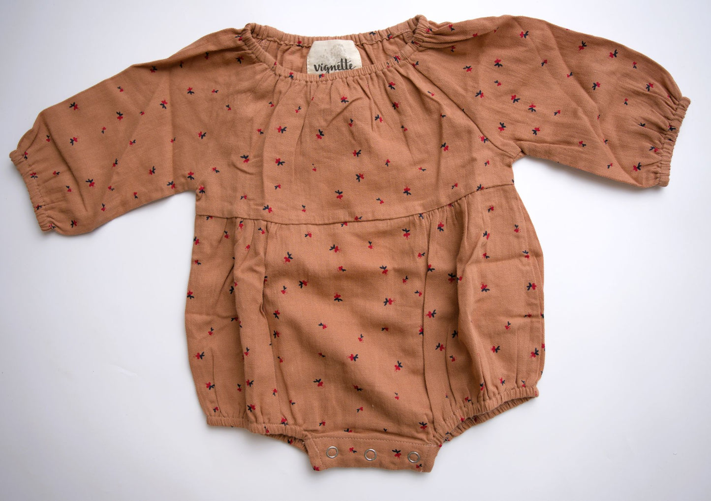 Vignette Daisy Bubble Romper - Pumpkin/Berry Floral