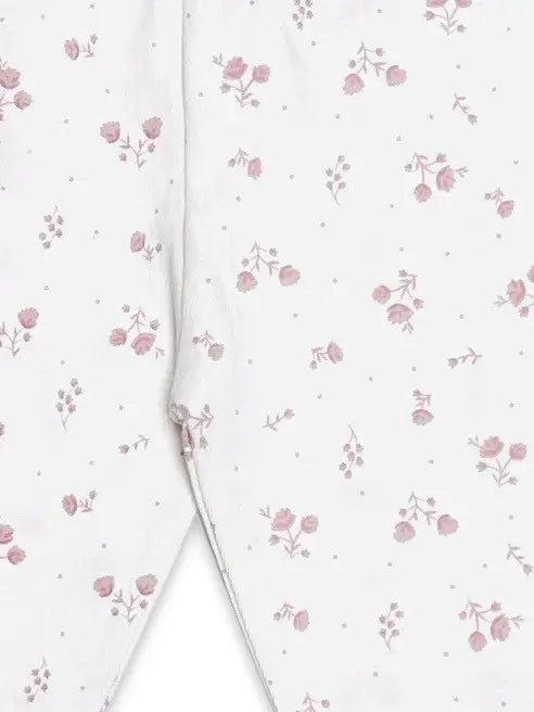 Viverano Organics Delicate Floral Jersey Baby Girl Leggings (Organic Cotton)
