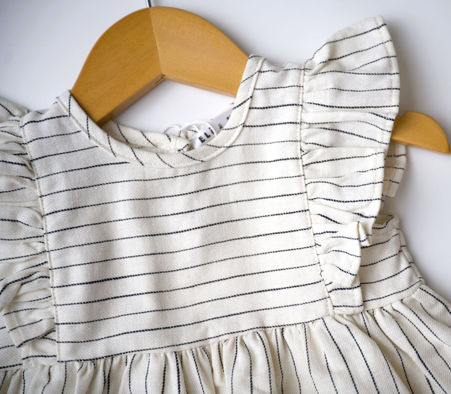 Eli & Nev Baby Girl Dina Summer Dress - Stripes (100% Cotton) cream and navy stripe dress best seller twin outfit