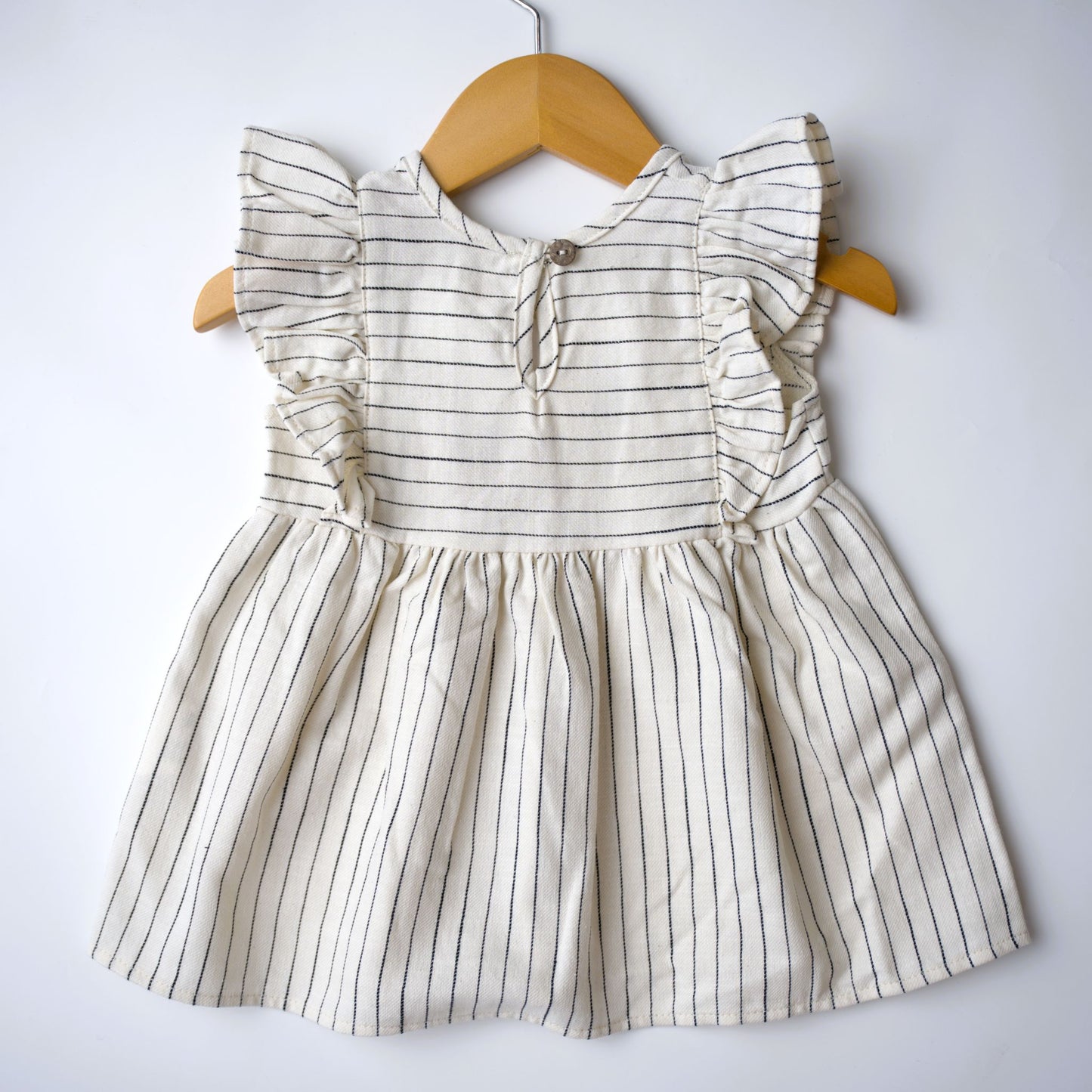 Eli & Nev Baby Girl Dina Summer Dress - Stripes (100% Cotton) cream and navy stripe dress best seller twin outfit