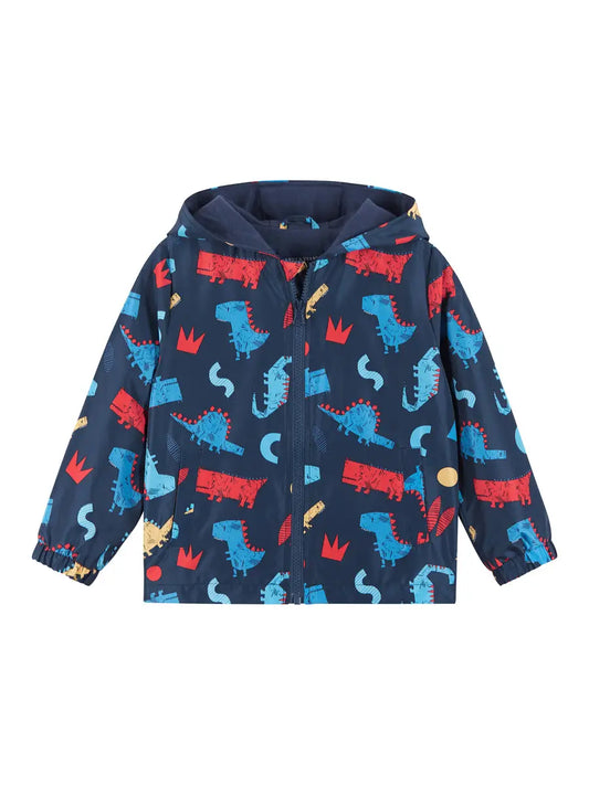 dino, windbreaker, jacket, navy, little boy, toddler, dinosaur, red, blues, boy, fall, spring, coat