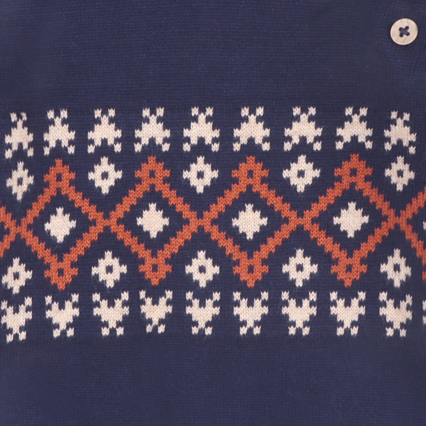 Viverano Organics Fair Isle Raglan Sleeve Baby Pullover Sweater (Organic) - Navy Blue