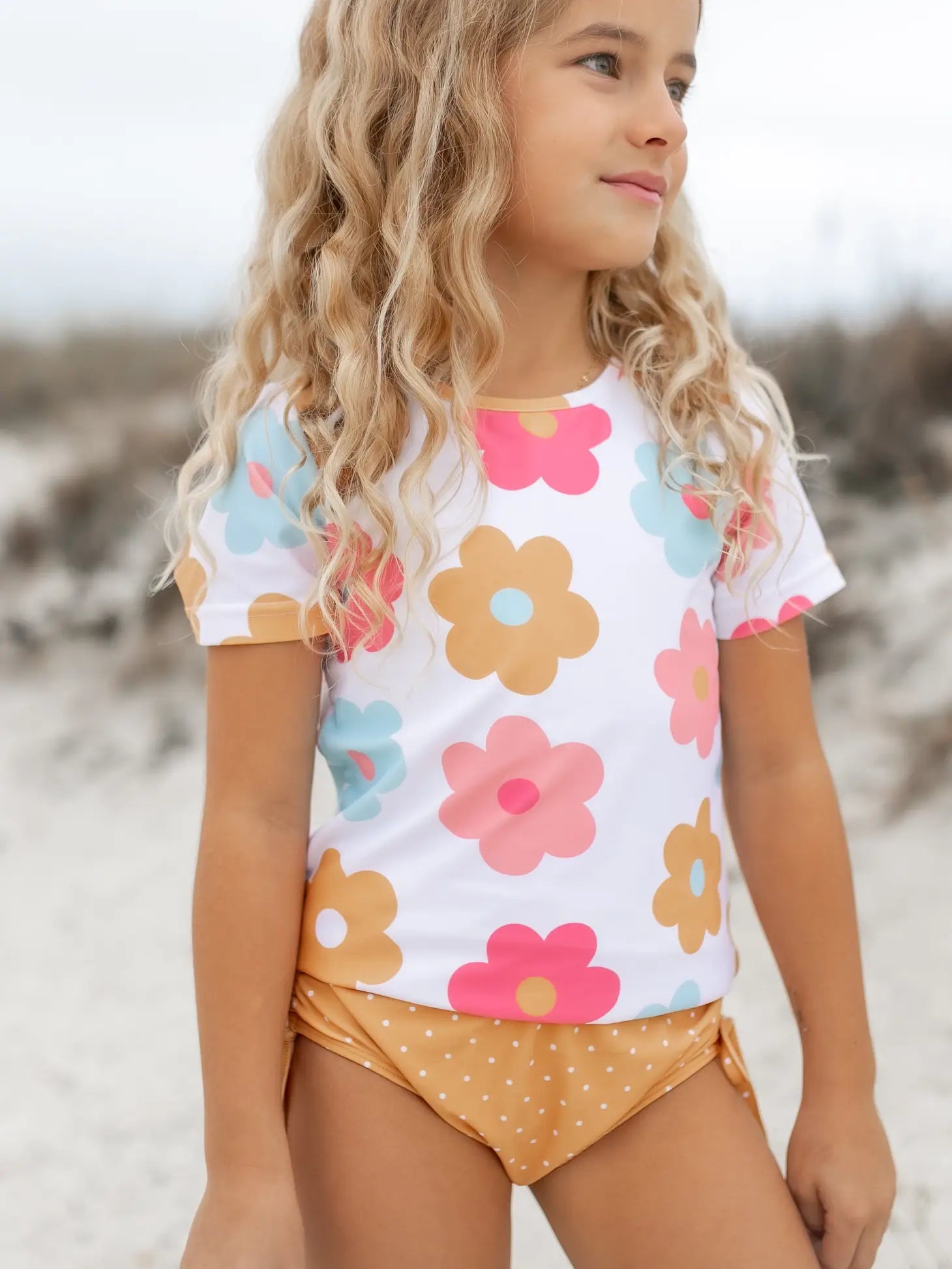 Oopsie Daisy Kids Retro Flower Power Rash Guard Swimsuit Momma Bear Boutique