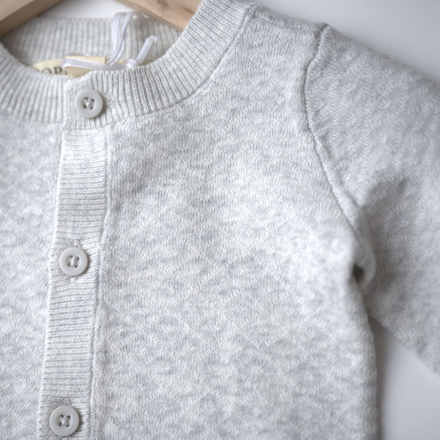 Hope and henry, jacquard, sweater, romper, full length buttons, gray, long sleeve, baby boy