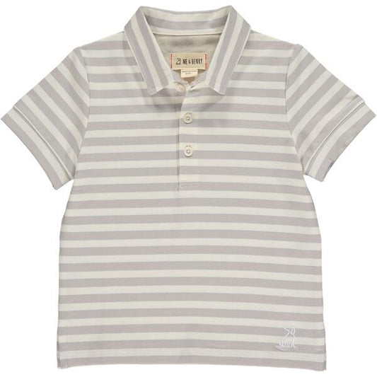 Me & Henry Polo Shirt - Grey/White Stripe