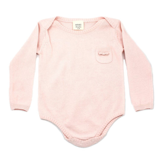 Viverano Organics Milan Long Sleeve Sweater Knit Baby Bodysuit (Organic Cotton) - Flat Knit/Lilac