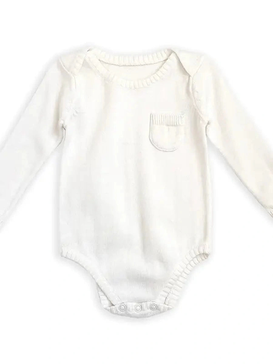 viverano long sleeve onesie sweater onesie organic cotton body suit white